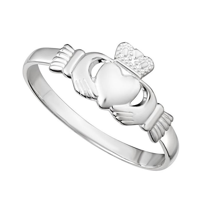 Dainty Claddagh Ring S-S2279 Ladies or Childs Sterling Silver - CladdaghRING.com