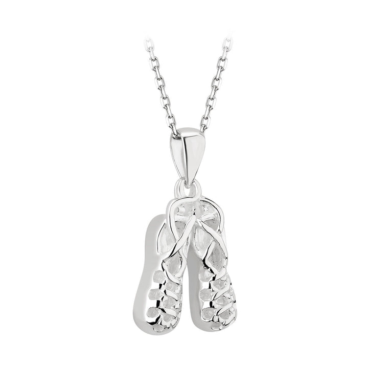 Sterling Silver Celtic Irish Dancing Pumps Pendant with Chain S4690 - CladdaghRING.com