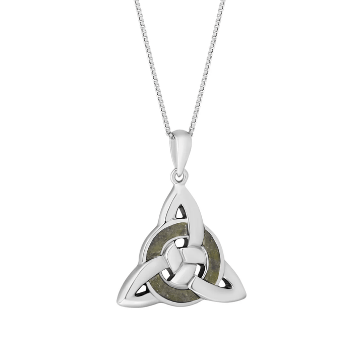 Sterling Silver Connemara Marble Pendant with Chain - S47340 - CladdaghRING.com