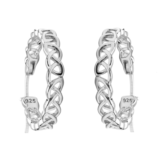 Sterling Silver Celtic Triquetra Dangle Earrings, 1 in tall -Style Te961 - Silve