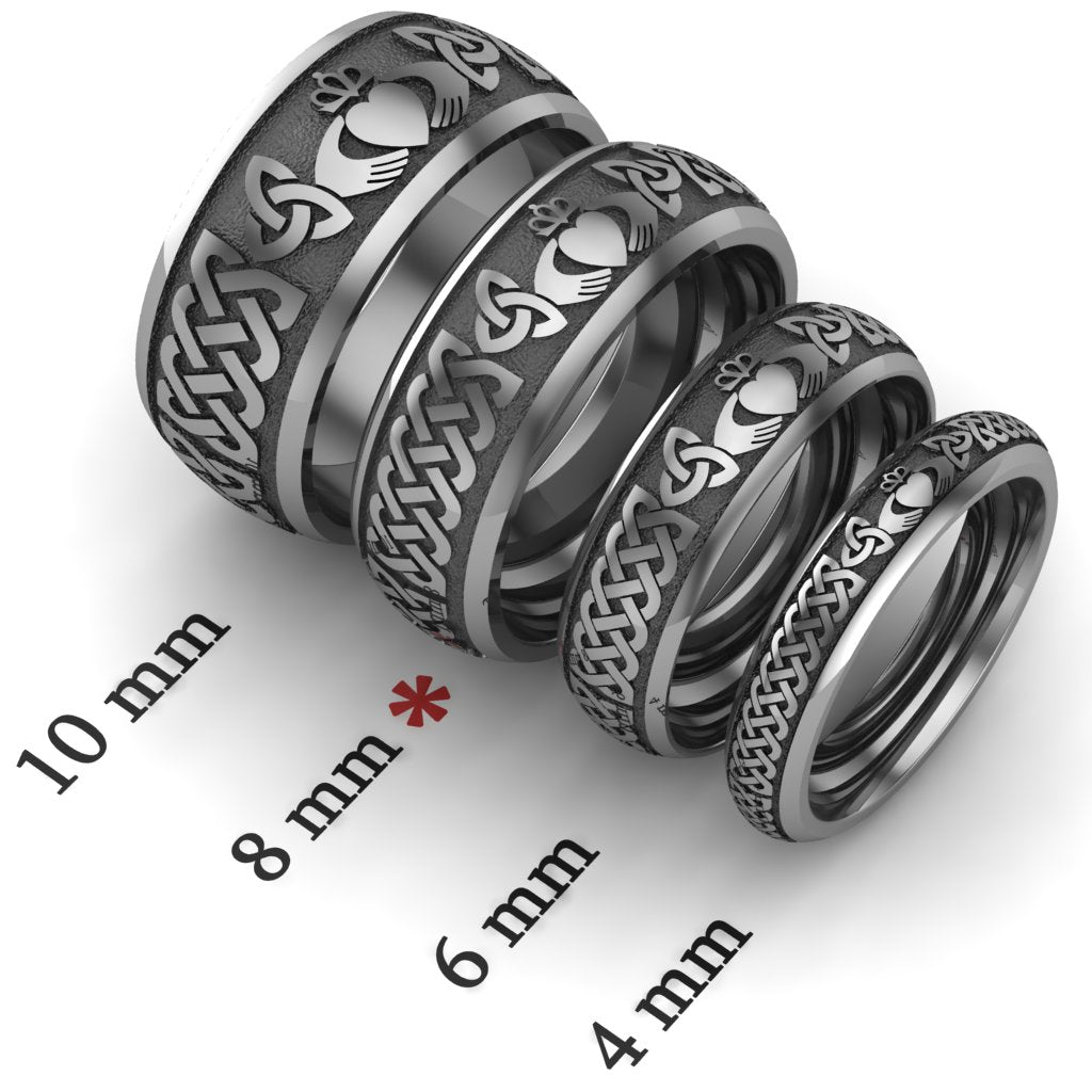 Mens claddagh on sale ring titanium
