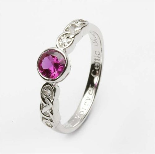 Retired JULY Birthstone Silver Celtic Ring LS-SL94-7 - Claddagh Ring