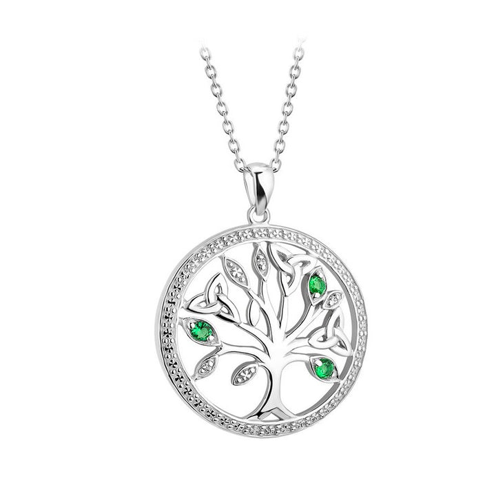 Sterling Silver Tree of Life Pendant with Chain - S46622 - Claddagh Ring