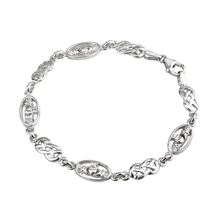 Sterling Silver Claddagh and Celtic Knot Bracelet S5339 - Claddagh Ring