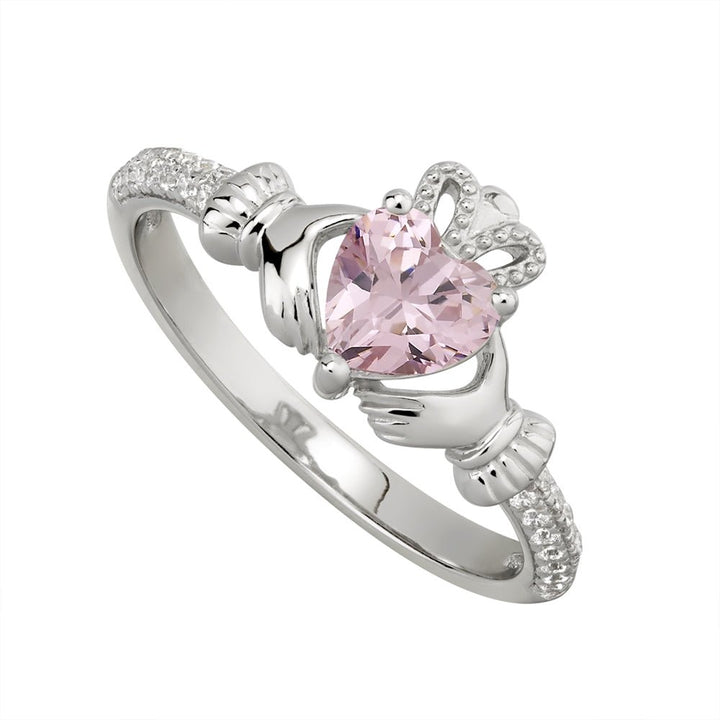OCTOBER Birthstone Sterling Silver Claddagh Ring S-S21062-10 - Claddagh Ring