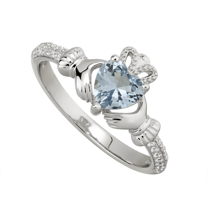 DECEMBER Birthstone Sterling Silver Claddagh Ring S-S21062-12 - Claddagh Ring