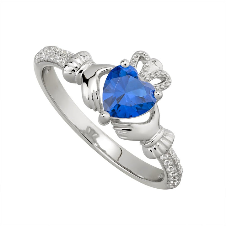 SEPTEMBER Birthstone Sterling Silver Claddagh Ring S-S21062-9 - Claddagh Ring