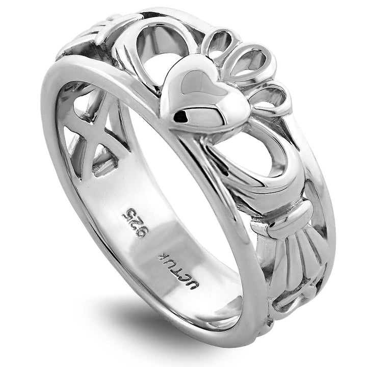 Mens Sterling Silver UMS-11198 Claddagh Ring - Claddagh Ring