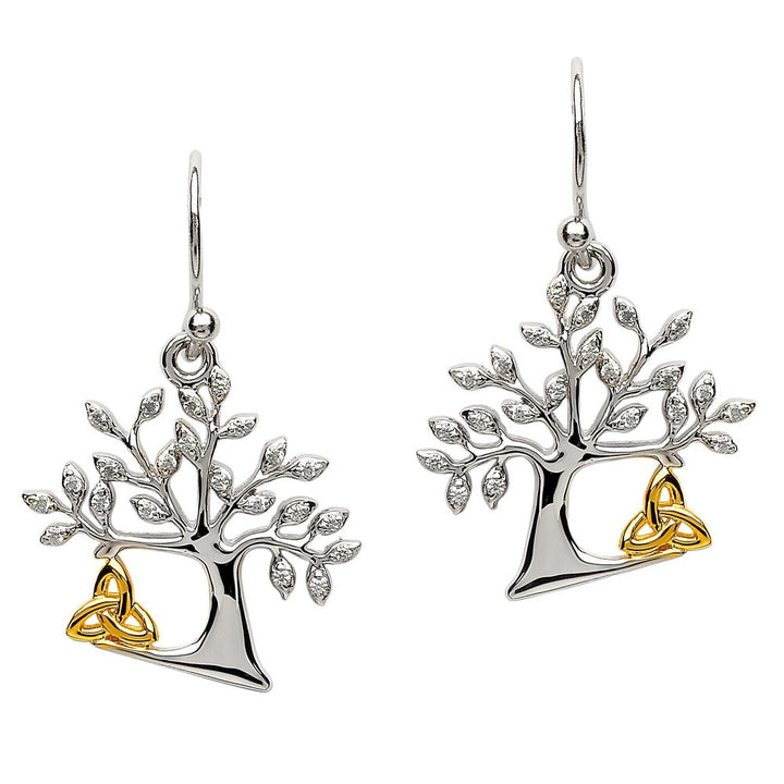 Sterling Silver Tree of Life Earrings SE2094CZ - Claddagh Ring
