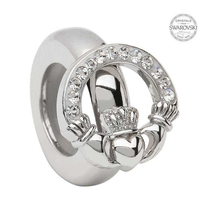 Tara's Diary Origin Claddagh Bead Encrusted with Swarovski Crystals - TD601 - Claddagh Ring