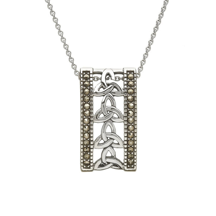 Sterling Silver Marcasite Trinity Knot Pendant - ANU1123 - Claddagh Ring