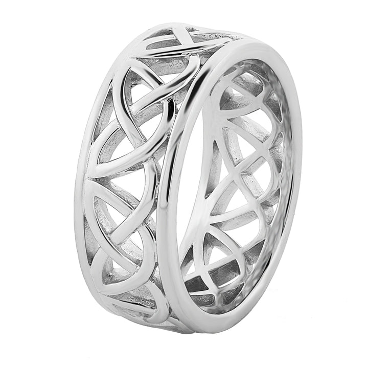 Mens Sterling Silver UMS-13349 Wedding Celtic Ring - Claddagh Ring
