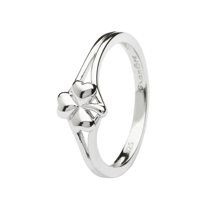 Sterling Silver Women's Shamrock Ring LS-SL107 - Claddagh Ring