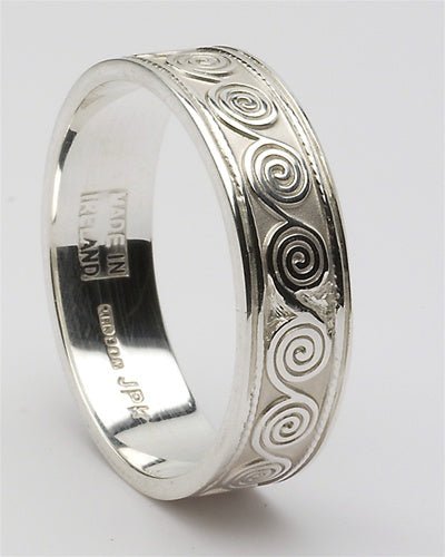 Retired Mens Silver Celtic Wedding Rings MS-WED114 - Claddagh Ring
