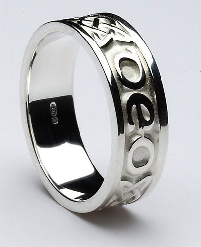 Retired Mens Silver Celtic Wedding Rings MS-WED234 - Claddagh Ring
