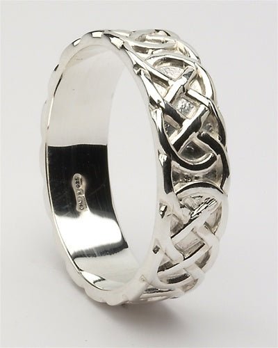 Retired Mens Silver Celtic Wedding Rings MS-WED84 - Claddagh Ring