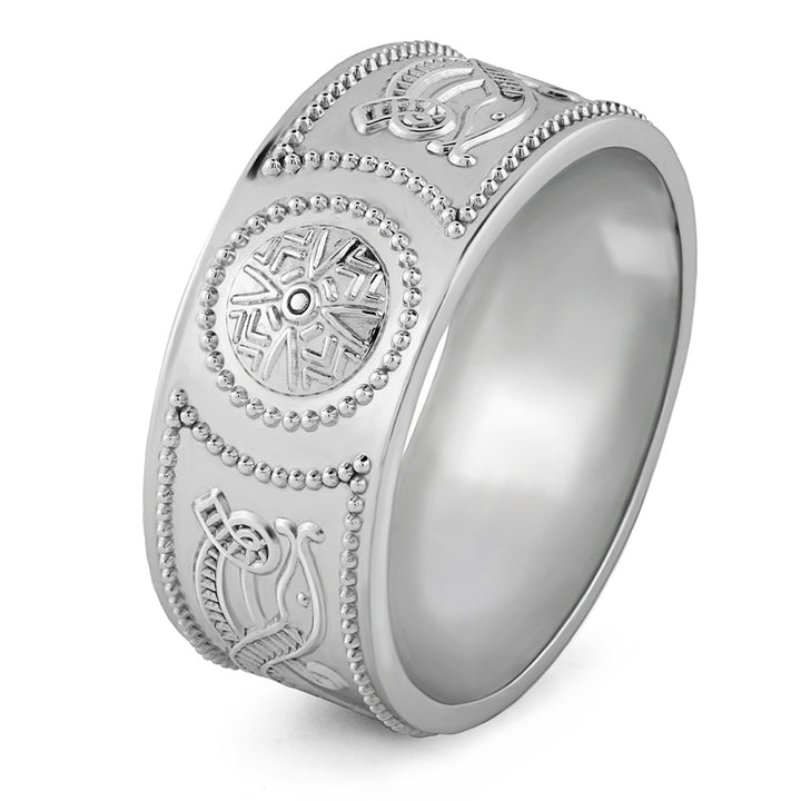 Celtic Warrior Shield Wedding Ring US-WED34 - Claddagh Ring