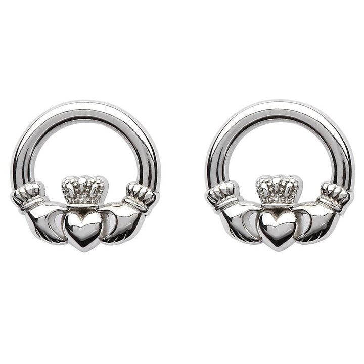 Sterling Silver Claddagh Stud Earrings SE2119 - Claddagh Ring