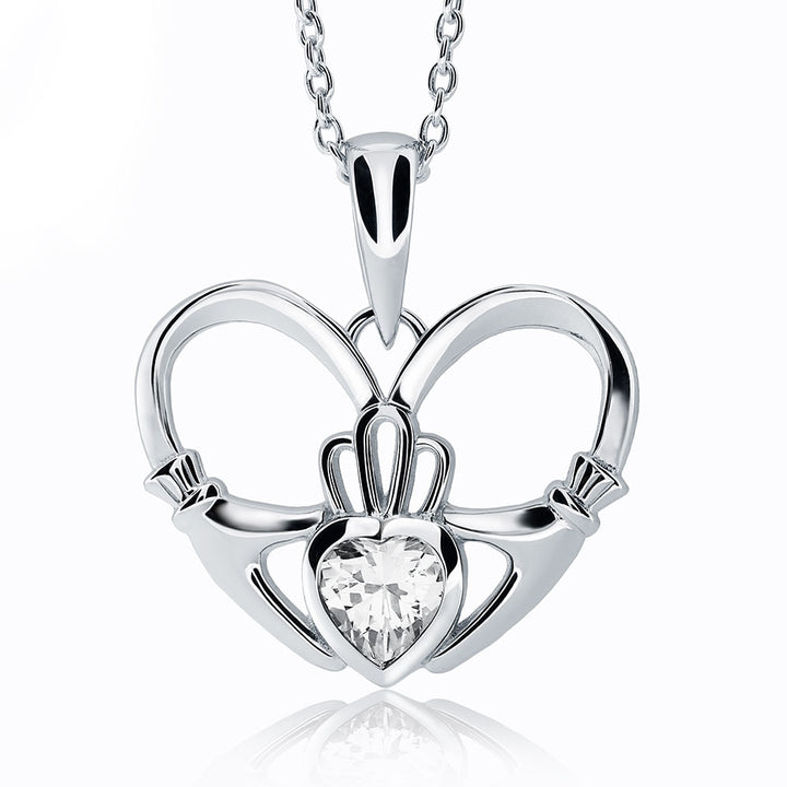 Sterling Silver Claddagh Pendant UPS-6161 - Claddagh Ring