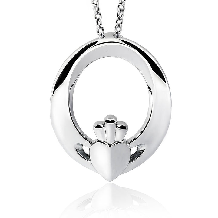 Sterling Silver Claddagh Pendant UPS-6167 - Claddagh Ring