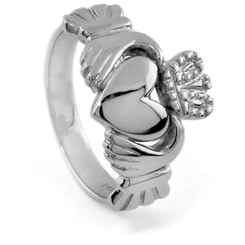 14K White Gold Claddagh Ring 5W - Claddagh Ring
