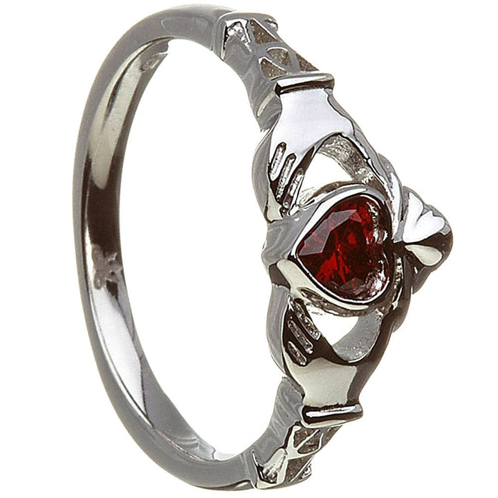 JANUARY Birthstone Silver Claddagh Ring LS-BSRV2-1 - Claddagh Ring