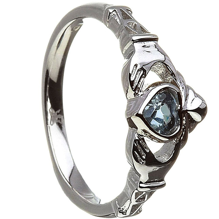 DECEMBER Birthstone Silver Claddagh Ring LS-BSRV2-12 - Claddagh Ring