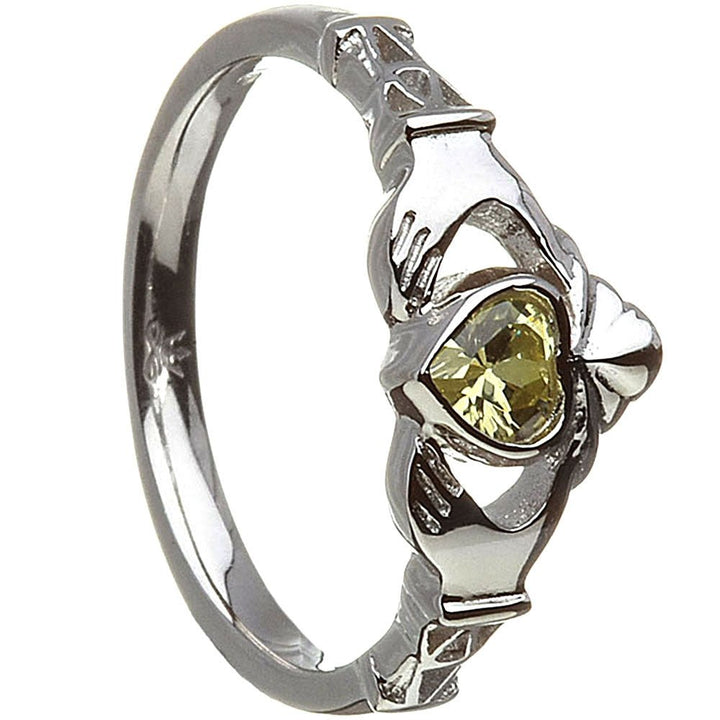 AUGUST Birthstone Silver Claddagh Ring LS-BSRV2-8 - Claddagh Ring