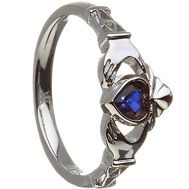 SEPTEMBER Birthstone Silver Claddagh Ring LS-BSRV2-9 - Claddagh Ring