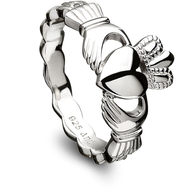 Sterling Silver Claddagh Ring with Celtic Weave - ANU3014 - Claddagh Ring