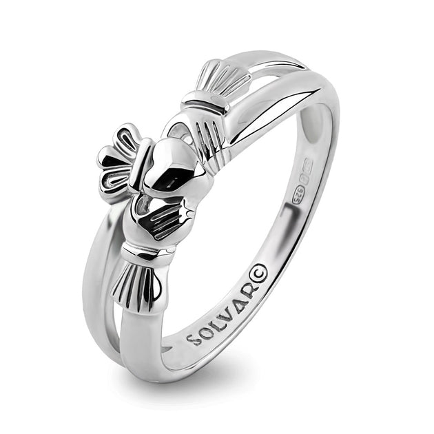 Sterling Silver 925 Claddagh Ring - Traditional Irish Symbol Ring In Sizes 2-14