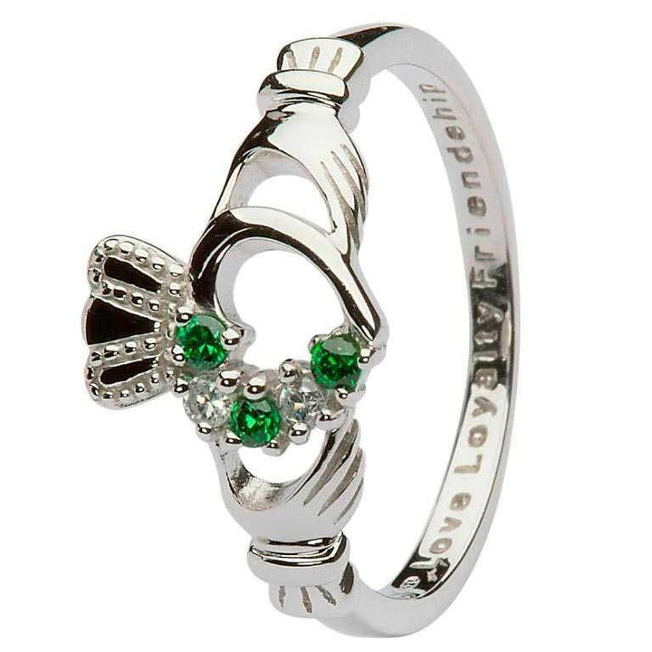 Ladies Silver Claddagh Ring SL-75GRCZ - Claddagh Ring