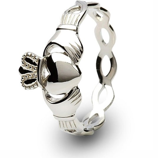 Ladies Silver Claddagh Ring with Infinity Band SL-SL46 - Claddagh Ring