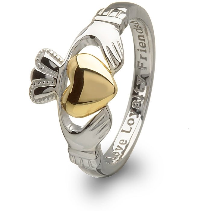 Ladies Silver and 10K Gold Claddagh Ring SL-SL96-MIX - Claddagh Ring