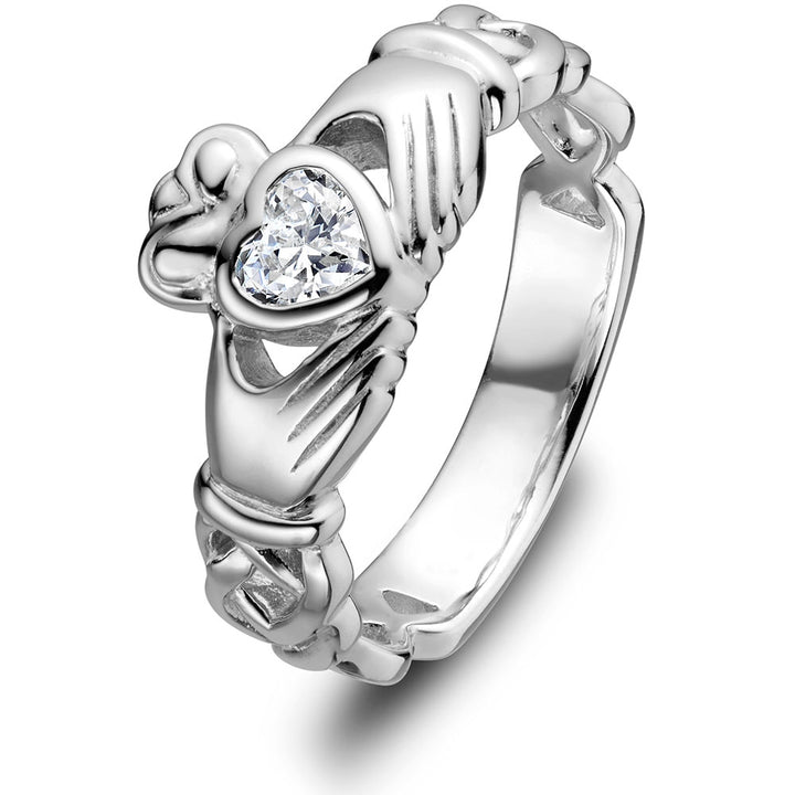 Ladies Silver Claddagh Ring ULS-6340 - Claddagh Ring