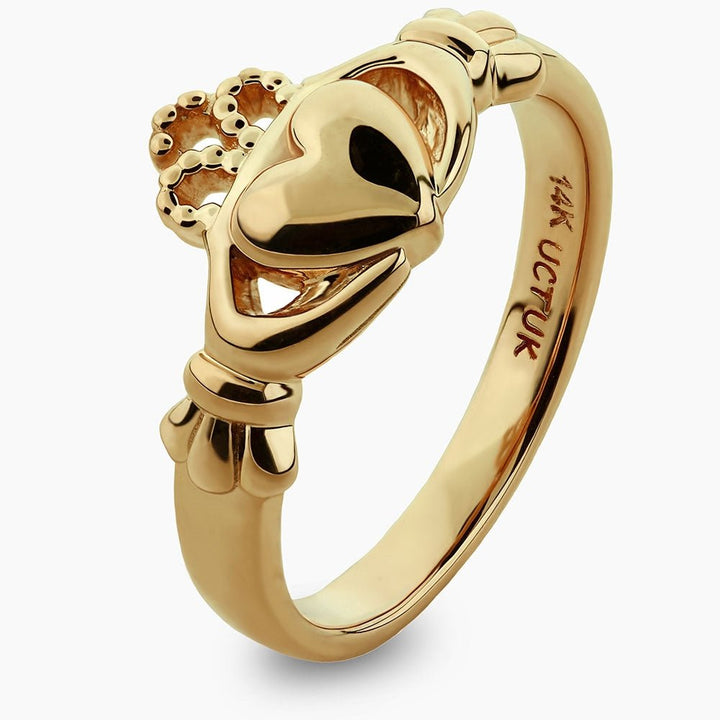 Gold Claddagh Ring ULG-6163Y in 14K Yellow Gold <font color="#FF0000"> IN STOCK! Ships in 24 Hours!</font> - Claddagh Ring