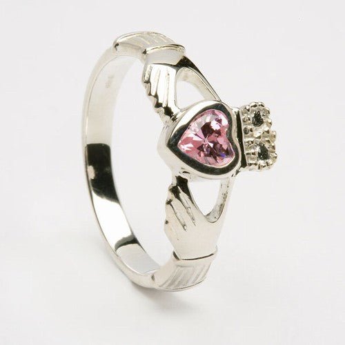Retired OCTOBER Birthstone Silver Claddagh Ring LS-BSR-10 - Claddagh Ring