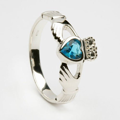 Retired DECEMBER Birthstone Silver Claddagh Ring LS-BSR-12 - Claddagh Ring