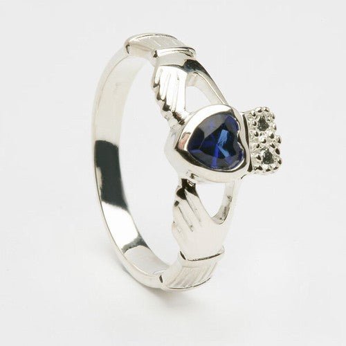 Retired SEPTEMBER Birthstone Silver Claddagh Ring LS-BSR-9 - Claddagh Ring