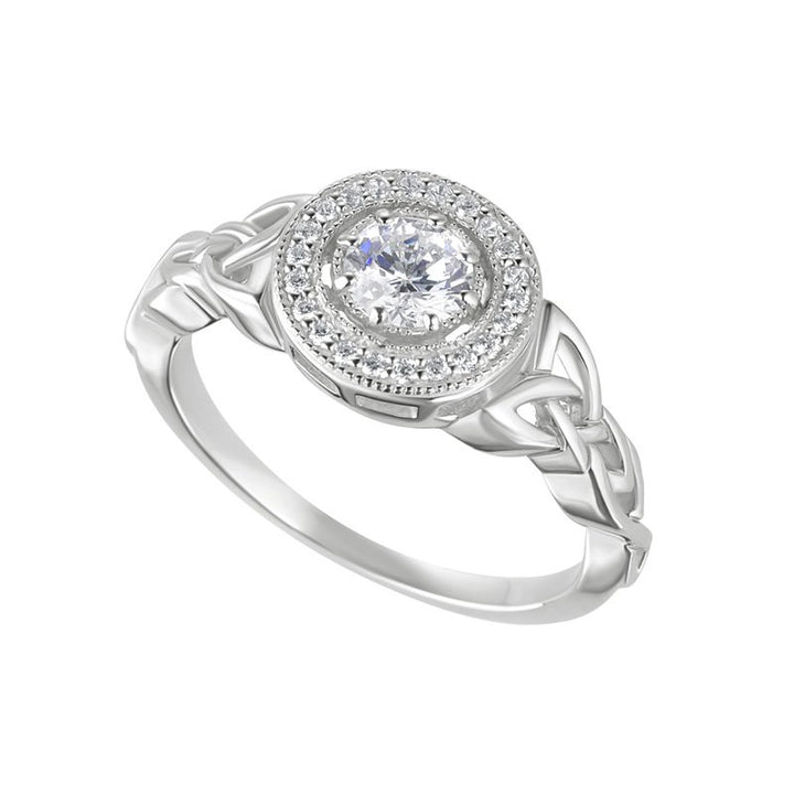 Coming SOON Sterling Silver CZ Trinity Knot Ring - S21133 - CladdaghRING.com