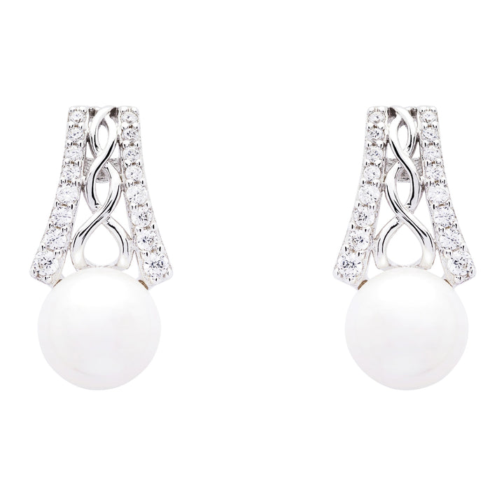 Ladies Celtic Knot Pearl Earrings SE2294 - Claddagh Ring