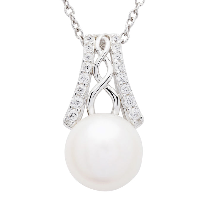 Ladies Celtic Knot Pearl Pendant with Chain SP2293 - Claddagh Ring