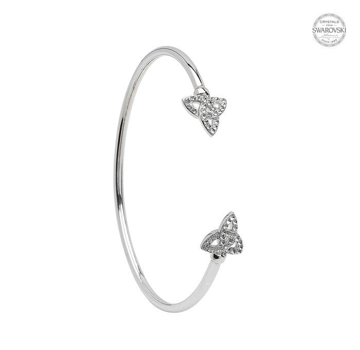 Sterling Silver Swarovski Trinity Cuff Bangle SW70 - Claddagh Ring