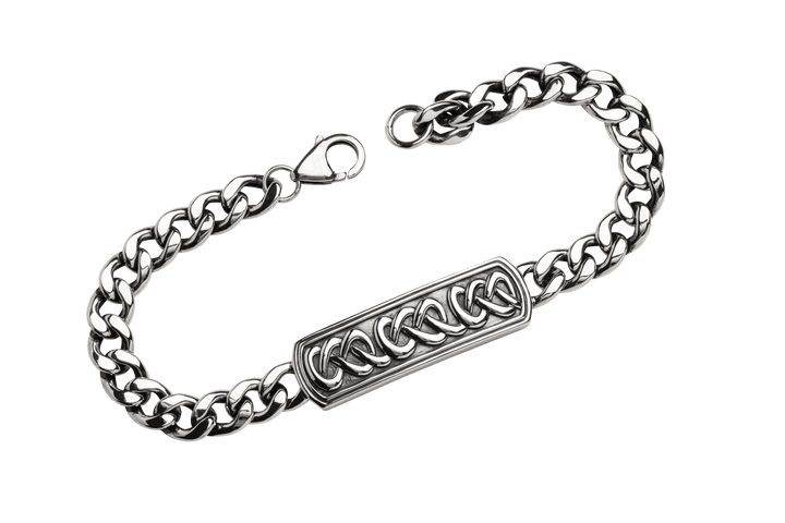 Sterling Silver Gent's 8.5" Celtic Bracelet Earth Collection SB2300 - Claddagh Ring