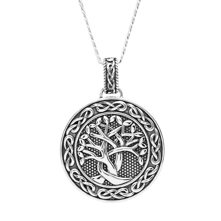 Sterling Silver Gent's Tree of Life Pendant Earth Collection SP2295 with Chain - Claddagh Ring