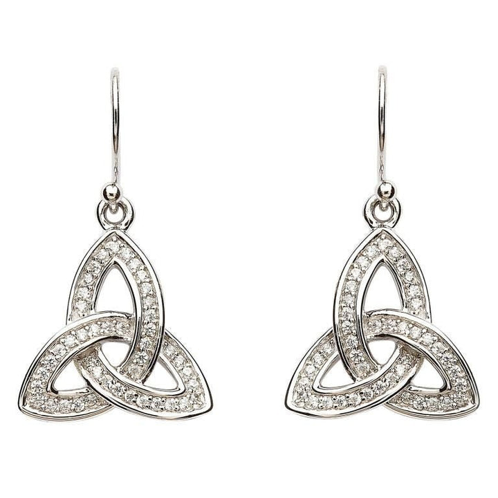 Sterling Silver Stone Set Celtic Trinity Knot Earring SE2081CZ - Claddagh Ring