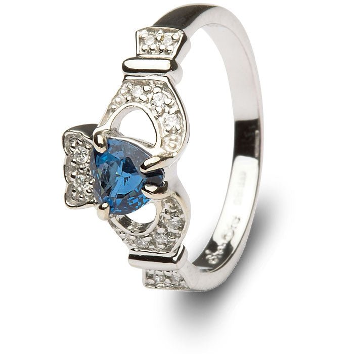 Ladies Claddagh Engagement Ring SL-14L68WSD - Claddagh Ring