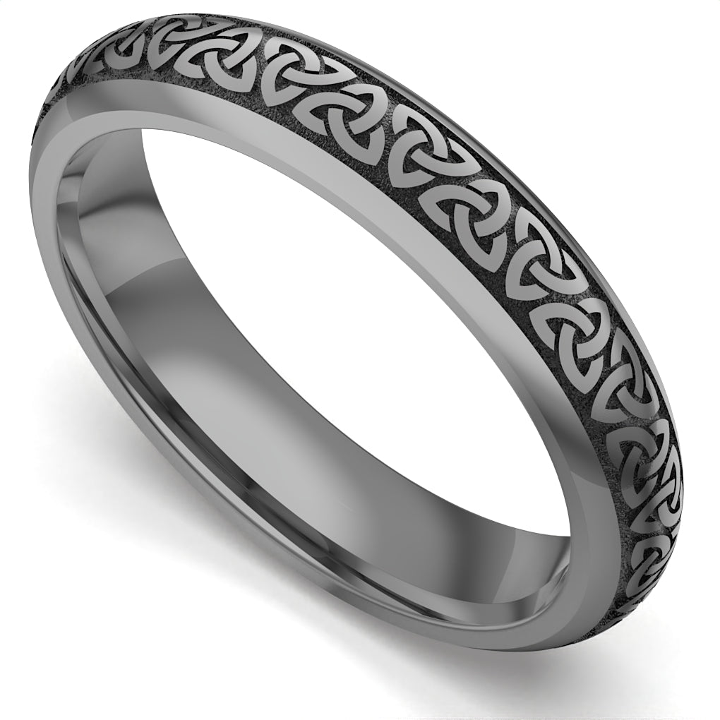 Celtic Wedding Ring Titanium, Comfort Fit, 4 mm wide. Fast Shipping ...