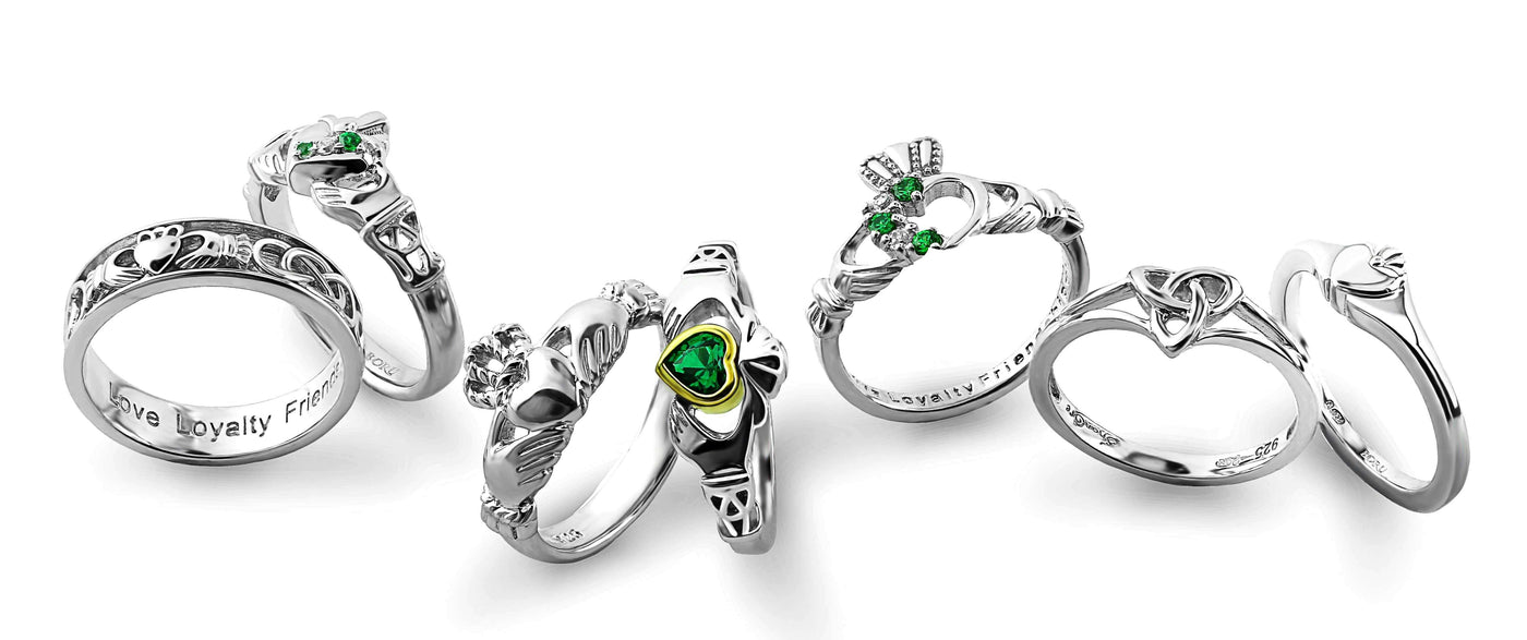 Claddagh Ring with Gemstone Heart – Doyle Design-Handmade Jewellery