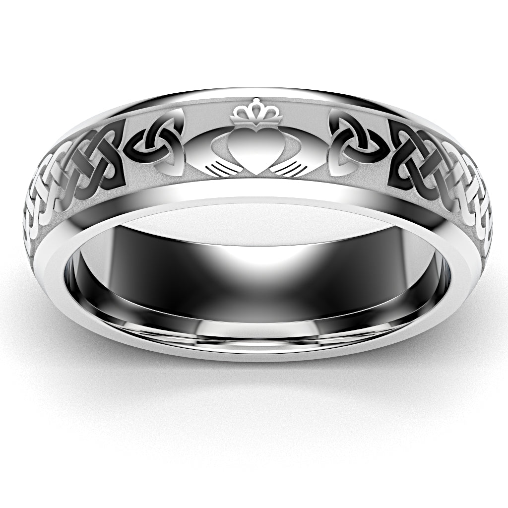 Claddagh Wedding Ring Sterling SIlver, Comfort Fit, 6 mm wide. Best ...